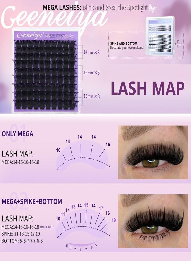 Geeneiya 5 Styles Lash Clusters Kit, Volume/Mega/Full/Bottom Eyelash Clusters Extensions with Lash Bond and Seal, Remover and Lash Extension Tools for Beginners and Proficient, DIY at Home Easily - Image 4